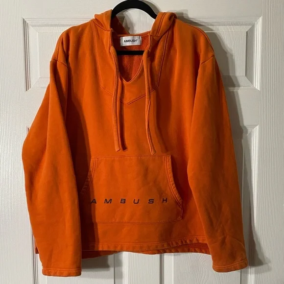Ambush Design Ambush Baja Logo Orange Hoodie Size: Small